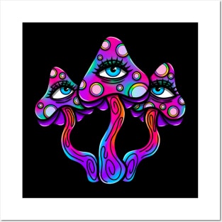 Trippy mushrooms Posters and Art